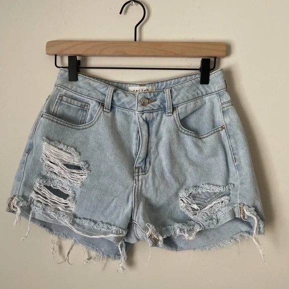 pacsun distressed high waisted mom short - Picture 1 of 3